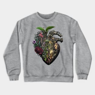 cyberpunk heart bursting with life Crewneck Sweatshirt